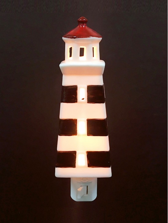 Porcelain West Point Light House Night Light with Gift Box